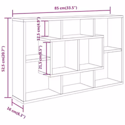 vidaXL Wall Shelf Home Living Room Hanging Rack Floating Shelf Engineered Wood - grey sonoma