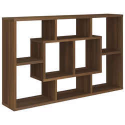 vidaXL Wall Shelf Home Living Room Hanging Rack Floating Shelf Engineered Wood - brown oak