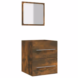 vidaXL Bathroom Cabinet with Mirror Vanity Unit Sink Cabinet Engineered Wood - Smoked oak