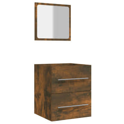 vidaXL Bathroom Cabinet with Mirror Vanity Unit Sink Cabinet Engineered Wood - Smoked oak
