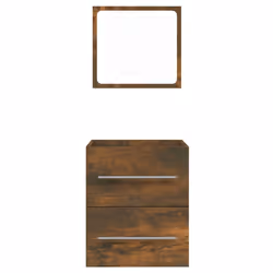 vidaXL Bathroom Cabinet with Mirror Vanity Unit Sink Cabinet Engineered Wood - Smoked oak - Additional view 4