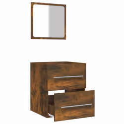 vidaXL Bathroom Cabinet with Mirror Vanity Unit Sink Cabinet Engineered Wood - Smoked oak - Additional view 5