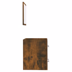 vidaXL Bathroom Cabinet with Mirror Vanity Unit Sink Cabinet Engineered Wood - Smoked oak - Additional view 6