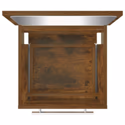vidaXL Bathroom Cabinet with Mirror Vanity Unit Sink Cabinet Engineered Wood - Smoked oak - Additional view 7