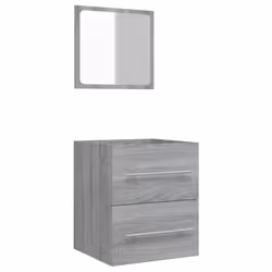 vidaXL Bathroom Cabinet with Mirror Vanity Unit Sink Cabinet Engineered Wood - Grey sonoma