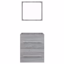 vidaXL Bathroom Cabinet with Mirror Vanity Unit Sink Cabinet Engineered Wood - Grey sonoma - Additional view 4