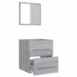 vidaXL Bathroom Cabinet with Mirror Vanity Unit Sink Cabinet Engineered Wood - Grey sonoma - Additional view 5