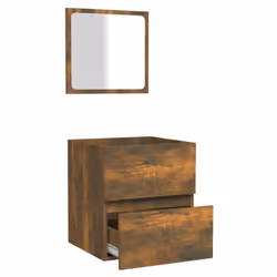 vidaXL Bathroom Cabinet with Mirror Smoked Oak Engineered Wood - Additional view 5