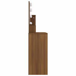 vidaXL Dressing Table with LED Vanity Table Makeup Vanity Desk Cosmetic Table - Brown oak - Additional view 5