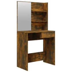 vidaXL Dressing Table with Mirror Bedroom Makeup Vanity Desk Cosmetic Table - Smoked oak