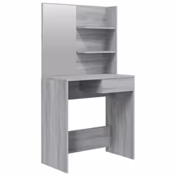 vidaXL Dressing Table with Mirror Bedroom Makeup Vanity Desk Cosmetic Table - Grey sonoma