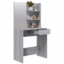vidaXL Dressing Table with Mirror Bedroom Makeup Vanity Desk Cosmetic Table - Grey sonoma - Additional view 6