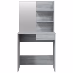 vidaXL Dressing Table with Mirror Bedroom Makeup Vanity Desk Cosmetic Table - Grey sonoma - Additional view 7