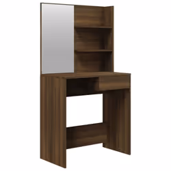 vidaXL Dressing Table with Mirror Bedroom Makeup Vanity Desk Cosmetic Table - Brown oak