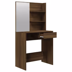 vidaXL Dressing Table with Mirror Bedroom Makeup Vanity Desk Cosmetic Table - Brown oak - Additional view 7