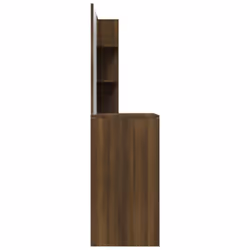 vidaXL Dressing Table with Mirror Bedroom Makeup Vanity Desk Cosmetic Table - Brown oak - Additional view 8