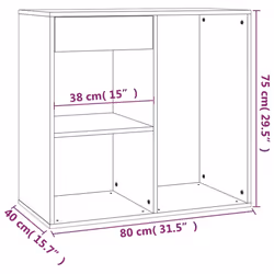 vidaXL Cosmetic Cabinet Dressing Room Storage Makeup Cupboard Engineered Wood - grey sonoma - Additional view 8