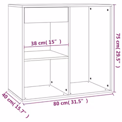 vidaXL Cosmetic Cabinet Dressing Room Storage Makeup Cupboard Engineered Wood - brown oak - Additional view 2