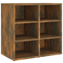vidaXL Shoe Cabinet Hallway Wall Mounted Shoe Storage Rack Shelf Cupboard - smoked oak, 1
