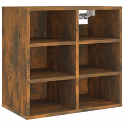 vidaXL Shoe Cabinet Hallway Wall Mounted Shoe Storage Rack Shelf Cupboard - smoked oak, 1