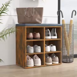 vidaXL Shoe Cabinet Hallway Wall Mounted Shoe Storage Rack Shelf Cupboard - smoked oak, 1 - Additional view 7