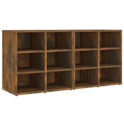 vidaXL Shoe Cabinet Hallway Wall Mounted Shoe Storage Rack Shelf Cupboard - smoked oak, 2