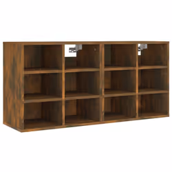vidaXL Shoe Cabinet Hallway Wall Mounted Shoe Storage Rack Shelf Cupboard - smoked oak, 2