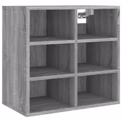 vidaXL Shoe Cabinet Hallway Wall Mounted Shoe Storage Rack Shelf Cupboard - grey sonoma, 1