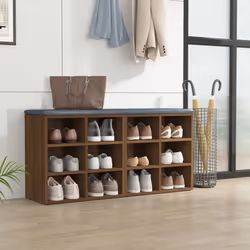 vidaXL Shoe Cabinet Hallway Wall Mounted Shoe Storage Rack Shelf Cupboard - brown oak, 2 - Additional view 9