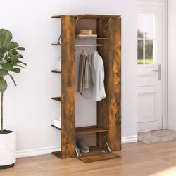 vidaXL Hallway Cabinet Wall Mounted Cabinet Hall Shelving Engineered Wood - smoked oak - Additional view 4