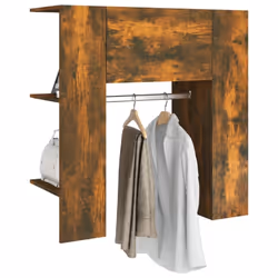 vidaXL Hallway Cabinet Wall Mounted Cabinet Hall Shelving Engineered Wood - smoked oak - Additional view 5
