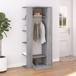 vidaXL Hallway Cabinet Wall Mounted Cabinet Hall Shelving Engineered Wood - grey sonoma - Additional view 5