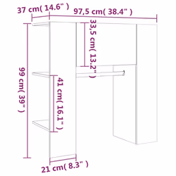 vidaXL Hallway Cabinet Wall Mounted Cabinet Hall Shelving Engineered Wood - grey sonoma - Additional view 6