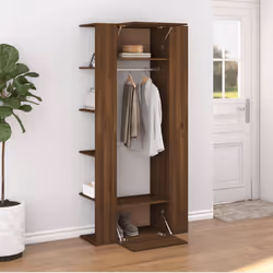 vidaXL Hallway Cabinet Wall Mounted Cabinet Hall Shelving Engineered Wood - brown oak