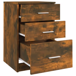 vidaXL Bed Cabinet Engineered Wood Nightstand End Side Table Multi Colours - Smoked Oak - Additional view 7