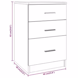 vidaXL Bed Cabinet Engineered Wood Nightstand End Side Table Multi Colours - Smoked Oak - Additional view 8
