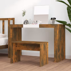 vidaXL Dressing Stool Engineered Wood Home Stool Dressing Table Multi Colours - Smoked oak