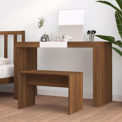 vidaXL Dressing Stool Engineered Wood Home Stool Dressing Table Multi Colours - Brown oak