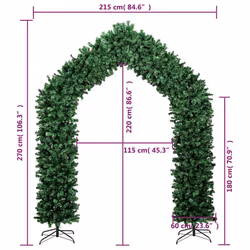 vidaXL Christmas Tree Arch Holiday Decoration Arch Multi Colours 240/270 cm - green