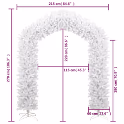 vidaXL Christmas Tree Arch Holiday Decoration Arch Multi Colours 240/270 cm - white, 270 x 215 cm