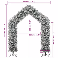 vidaXL Christmas Tree Arch Holiday Decoration Arch Multi Colours 240/270 cm - white and green, 270 x 215 cm