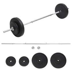 vidaXL Barbell with Plates Set 30 kg Dumbbell Weight Plate Free Weight Set
