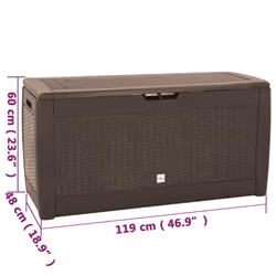 vidaXL Garden Storage Box Outdoor Cushion Deck Chest Patio Tool Pillow Chest - brown - Additional view 7