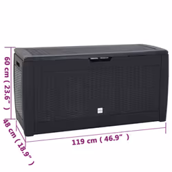 vidaXL Garden Storage Box Outdoor Cushion Deck Chest Patio Tool Pillow Chest - anthracite - Additional view 7