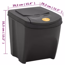 vidaXL Stackable Dustbins Outdoor Rubbish Bin Trash Waste Garbage Bin 4 pcs - grey, 75 L