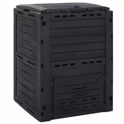 vidaXL Garden Composter Black 280 L Polypropylene Compost Tumbler Waste Box