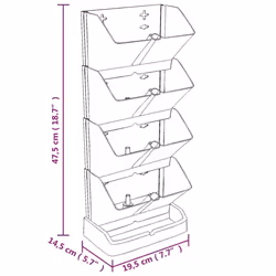 vidaXL 4x Vertical Garden Plant Set Anthracite Polypropylene Flower Pot Stand - Additional view 7