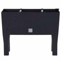 vidaXL Raised Garden Bed Anthracite 60x25x46 cm PP Rattan Plant Pot Stand - Additional view 2