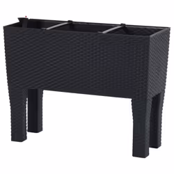 vidaXL Raised Garden Bed Anthracite 60x25x46 cm PP Rattan Plant Pot Stand - Additional view 4
