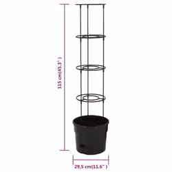 vidaXL Tomato Grower Anthracite Polypropylene Planter Ã 29.5x115 cm/Ã39x150 cm - Ã29.5x115 cm - Additional view 5
